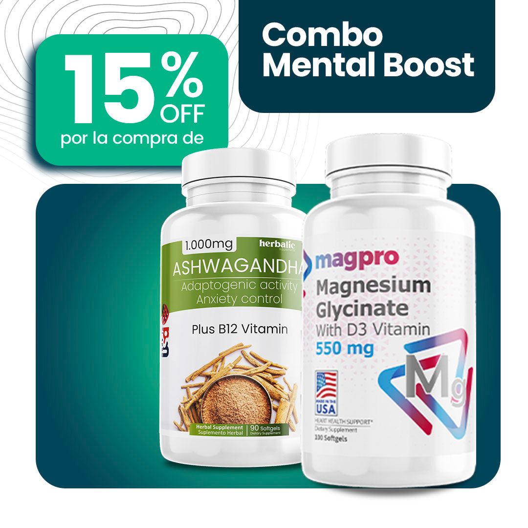 Combo Mental Boost: Glicinato de Magnesio + Ashwagandha