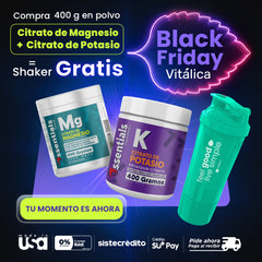 Combo Citrato Magnesio + Citrato Potasio + Shaker Vitálica GRATIS