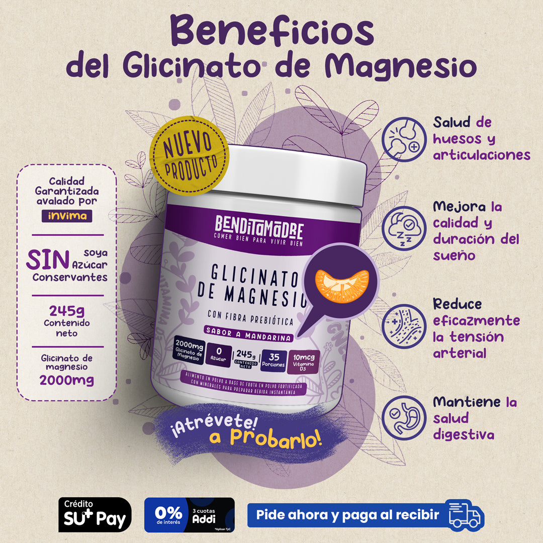Glicinato de Magnesio en polvo, 245g — imagen 2