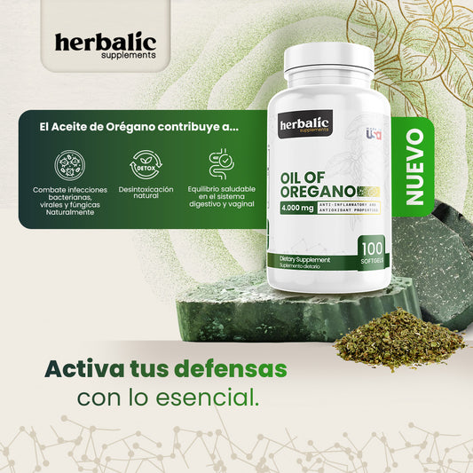 Aceite de orégano 4.000mg, 100 cápsulas