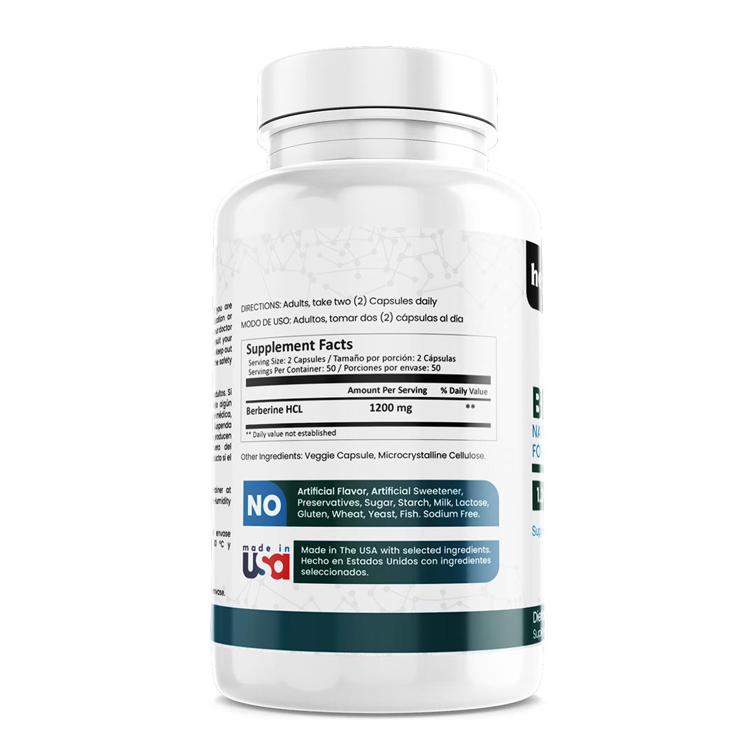 Berberina 1200mg, 100 cápsulas