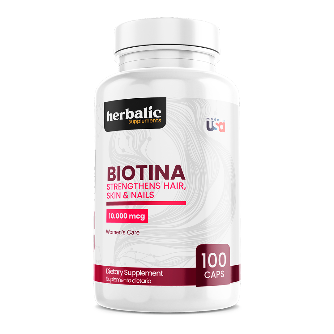 Cápsulas de biotina 10000 mcg vitamina B7 para el cabello y las uñas