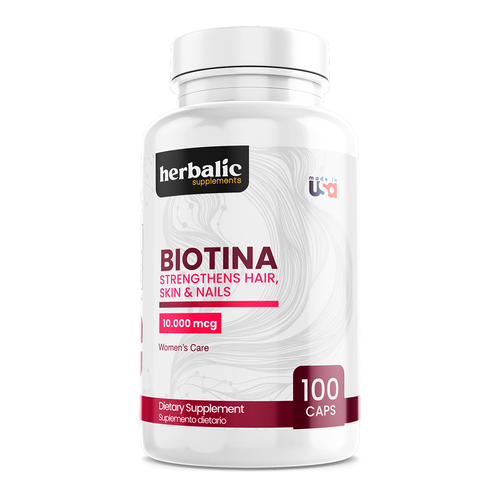 Biotina 10000 mcg, 100 cápsulas