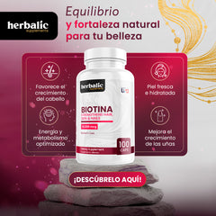 Biotina 10000 mcg, 100 cápsulas
