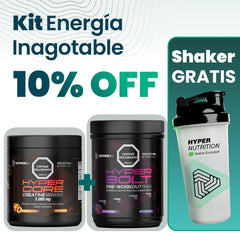 Kit Energía Inagotable: Creatina Monohidratada + Pre entreno + Shaker Gratis - 10% OFF