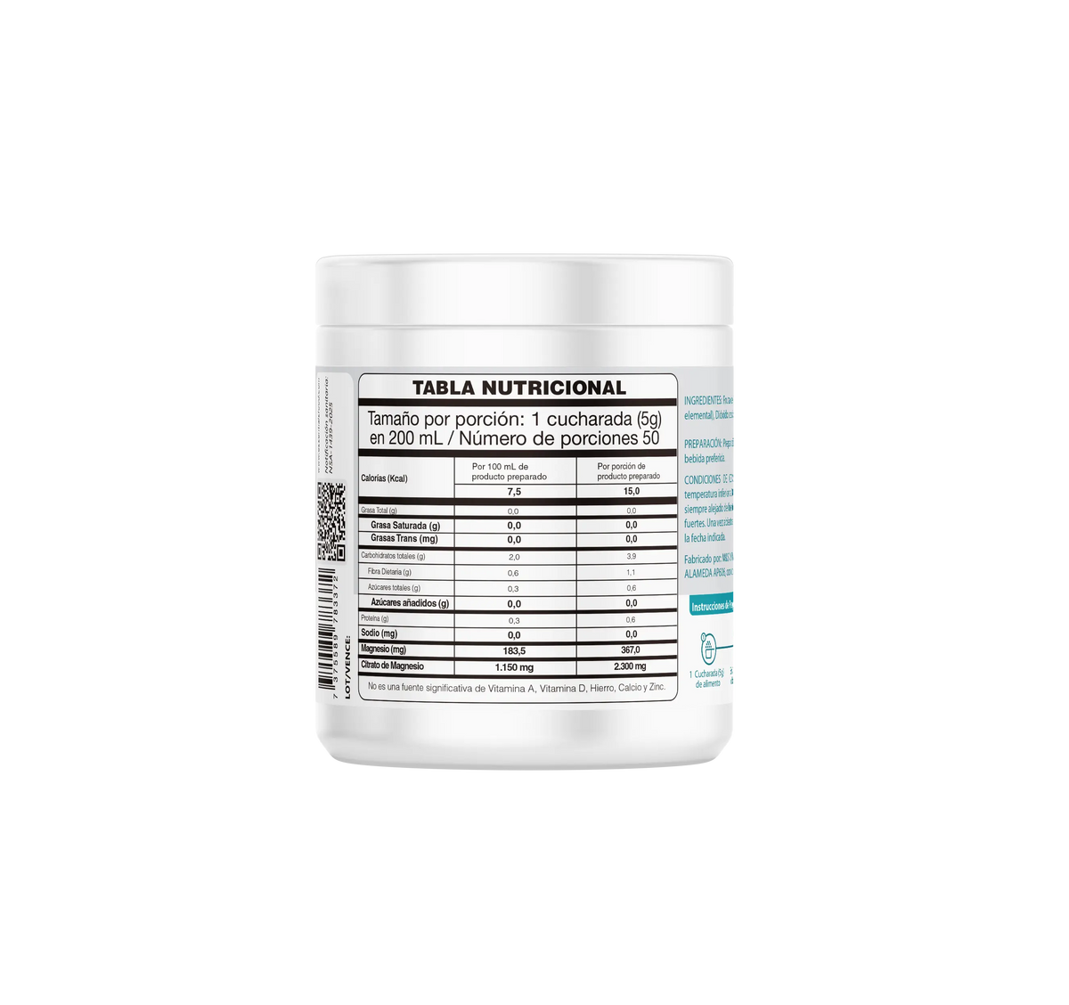 Citrato de magnesio 400gr, en polvo Essential Food — imagen 5