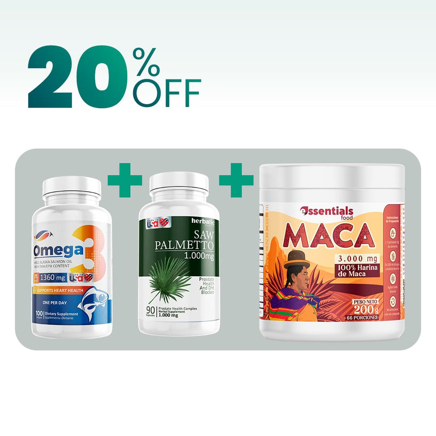 Omega 3 + Saw Palmetto + Maca Roja