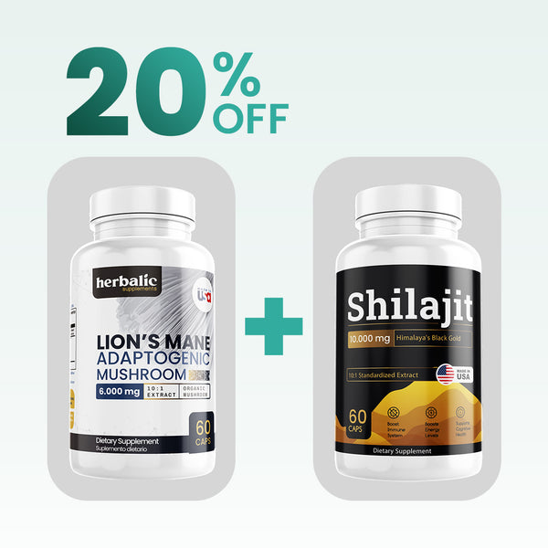 Combo Shilajit 60 cápsulas + Melena de León 60 cápsulas