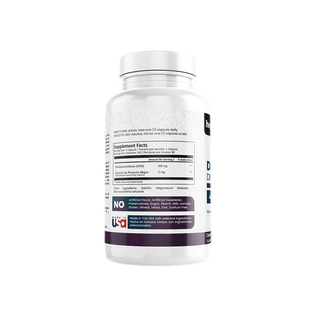 Suplemento DIM diindolilmetano para salud hormonal y bienestar diario