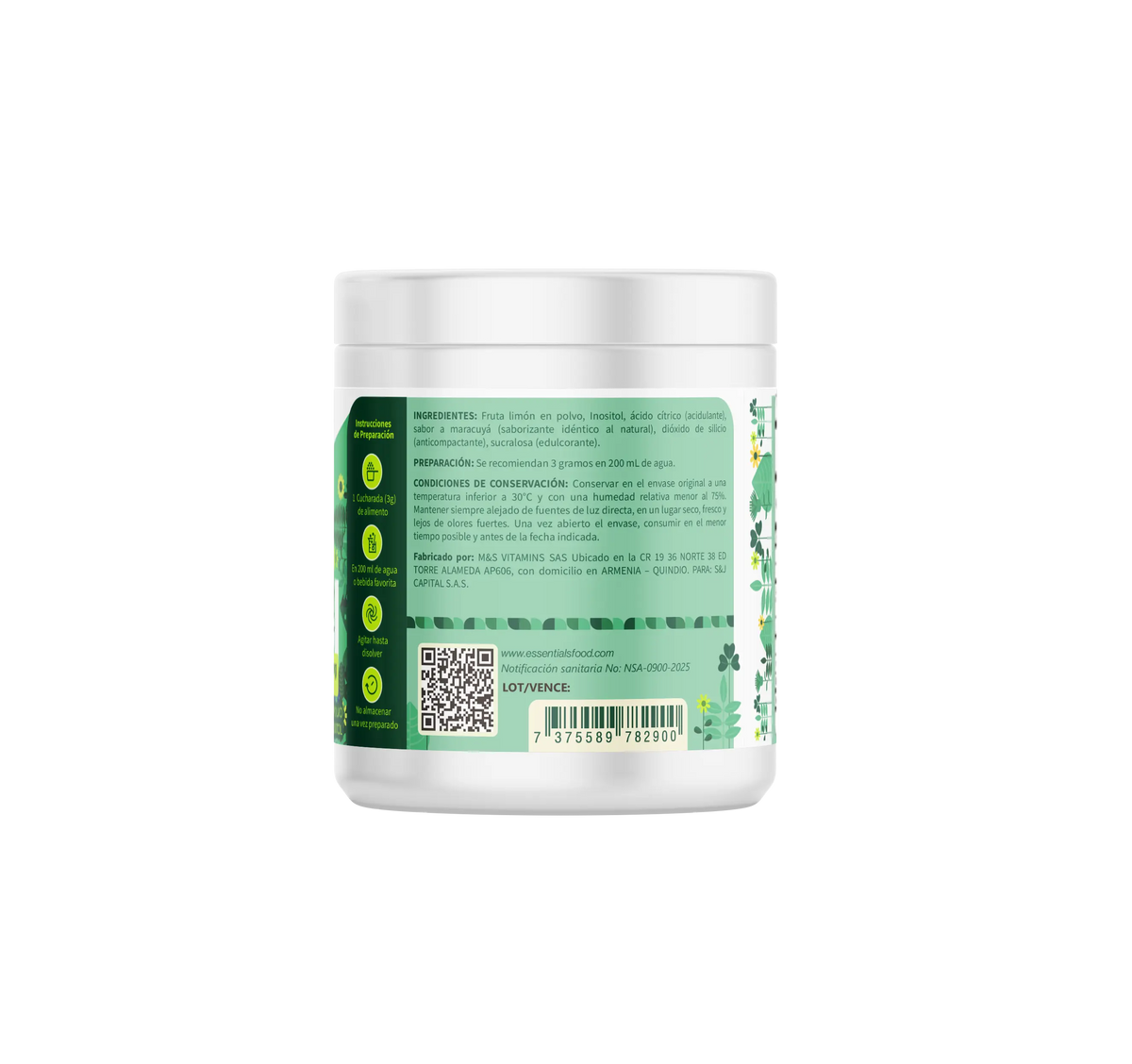 Inositol  1000 mg, 150 gr en polvo — imagen 6