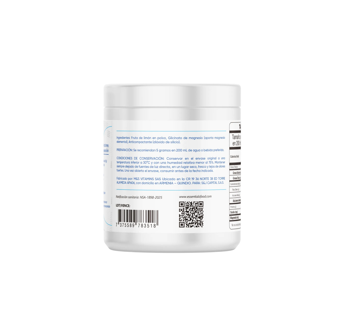 Glicinato de Magnesio 250g, en polvo — imagen 3