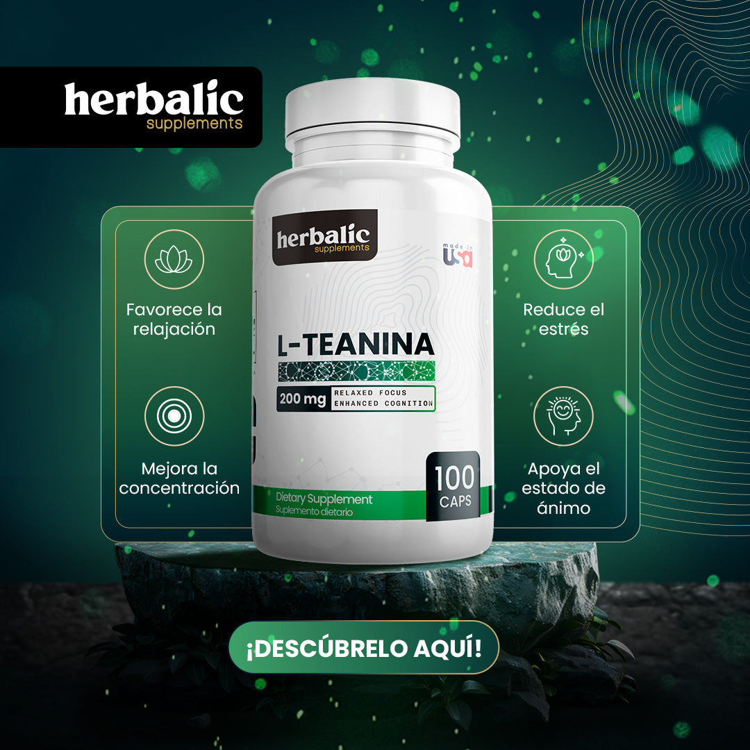 teanina 200 mg capsulas suplemento relajacion mental
