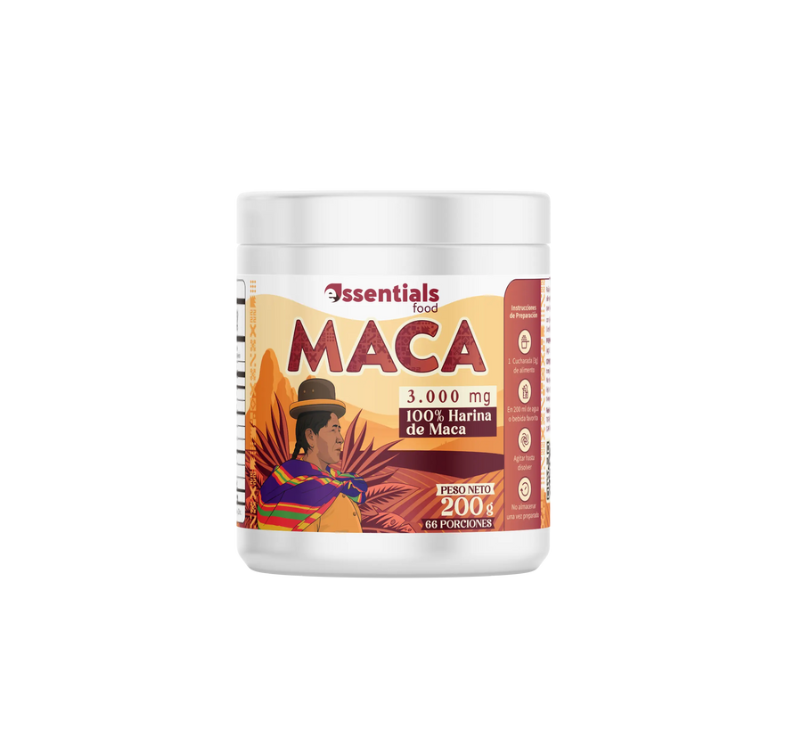 Maca en polvo Essentials Food, 200 g