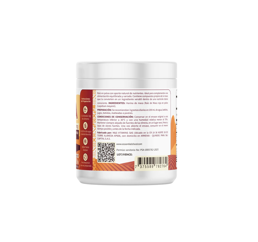 Maca Roja en Polvo, 200g, Essential Food — imagen 5