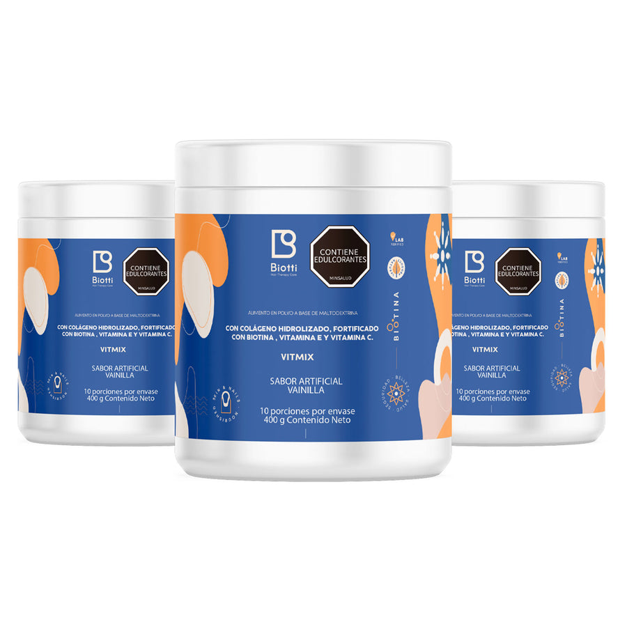 Promo 3 colageno hidrolizado 12000mg biotti 400gr