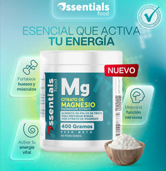 Citrato de magnesio 400gr, en polvo Essential Food