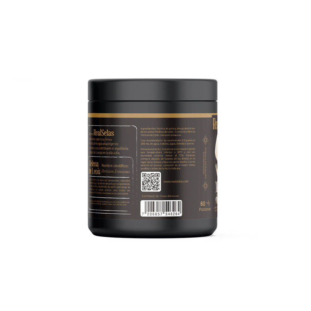 Lion's mane con quinua suplemento natural para salud cerebral y concentración
