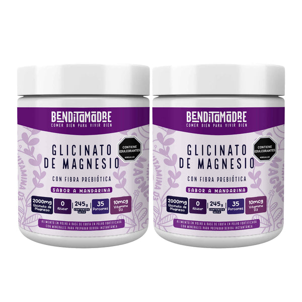 Glicinato de Magnesio en polvo, 245g X2