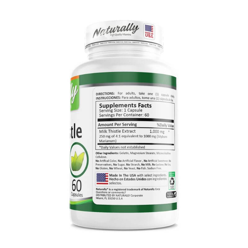 Milk thistle 1000Mg 60 cápsulas — imagen 3