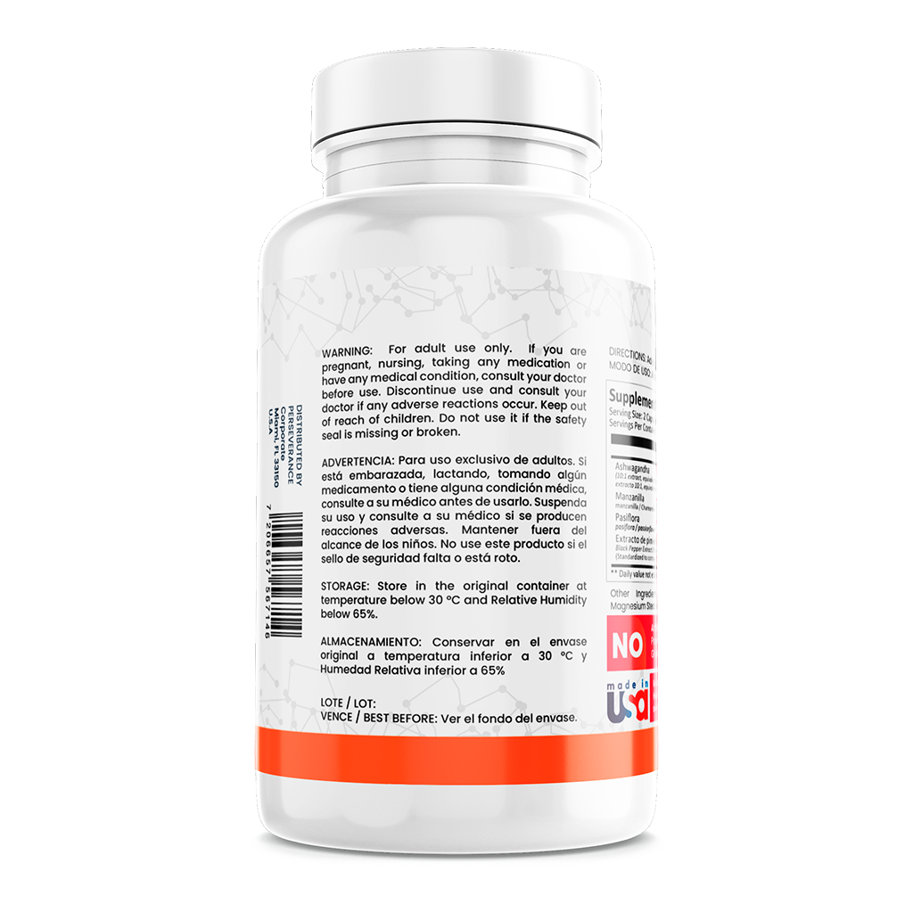 Cortisol Complex: Ashwgandha + Manzanilla + Pasiflora