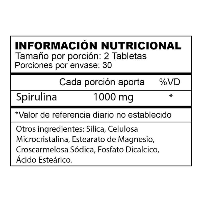 Spirulina 500mg, 60 tabletas