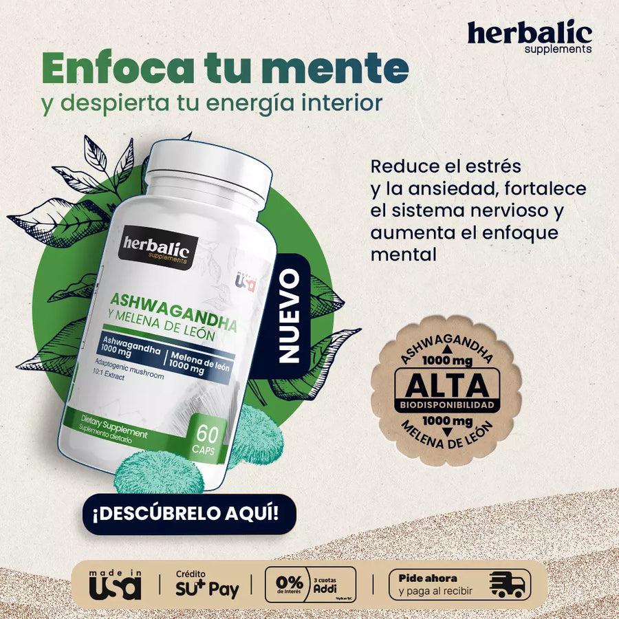 Ashwagandha y Melena de León Colombia