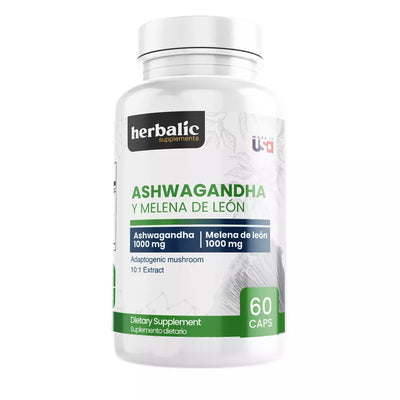 Ashwagandha y Melena de leon, 60 cápsulas