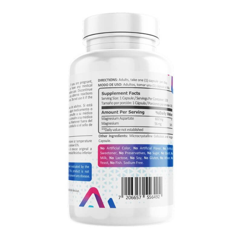 Aspartato de magnesio cápsulas magnesium aspartate alta absorción