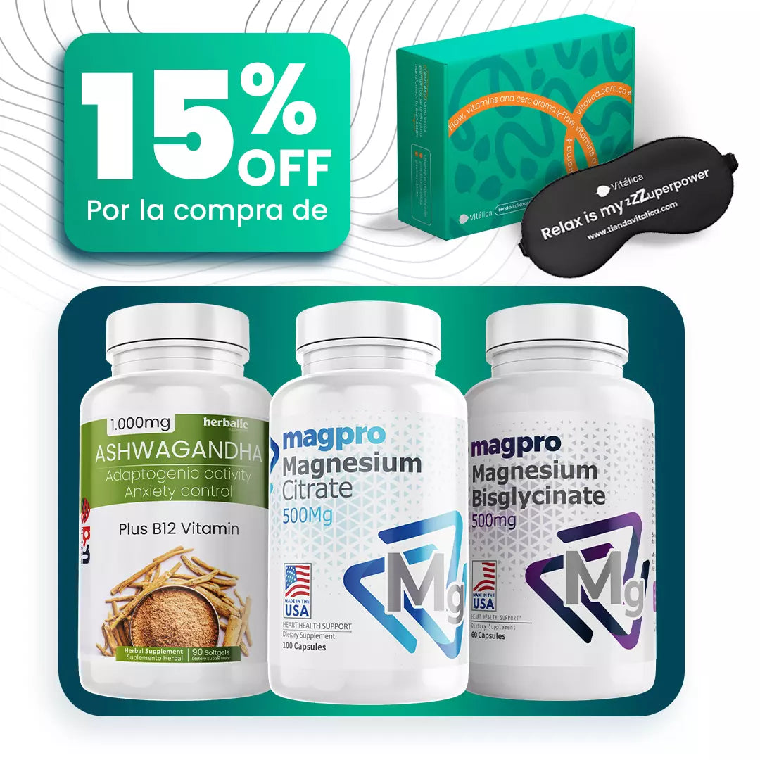 Ashwagandha + Citrato de Magnesio + Bisglicinato + Antifaz ¡GRATIS! 15% OFF — imagen 5