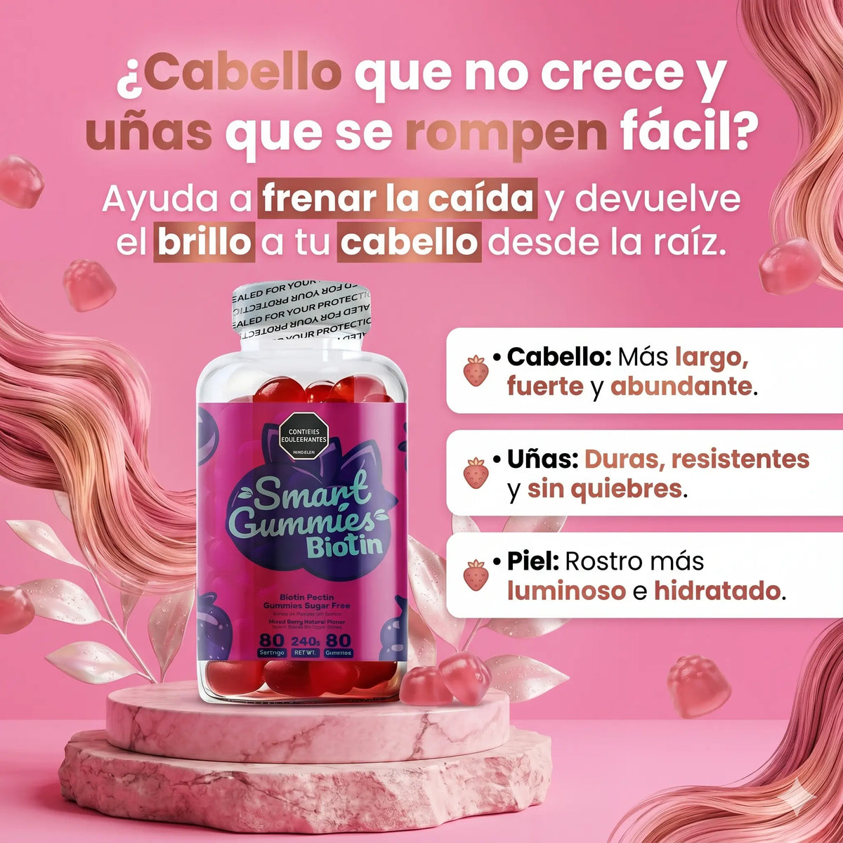 Gomitas de Biotina 240g, 80 gomitas