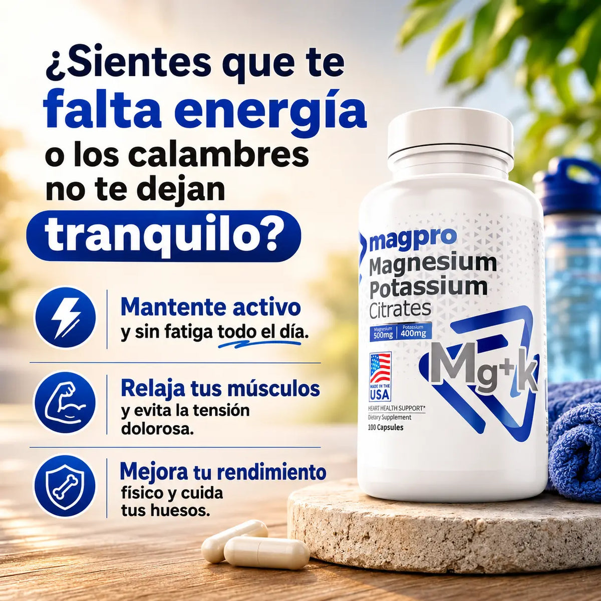 Citrato de magnesio y potasio, 100 cápsulas