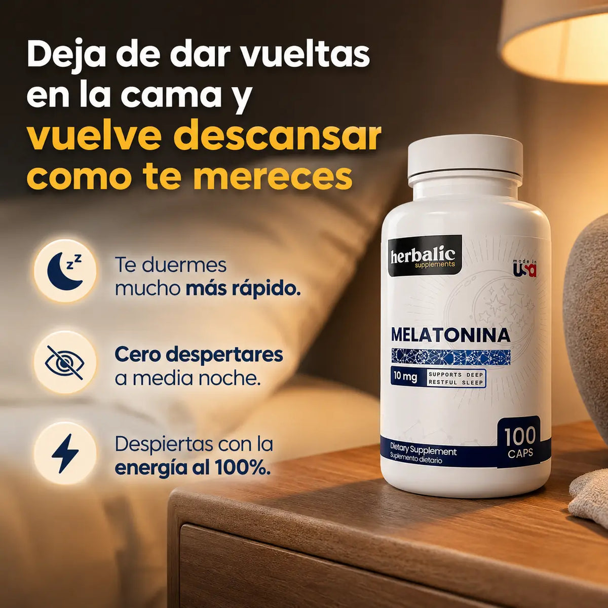 Melatonina 10 mg, 100 cápsulas