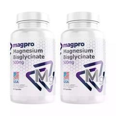 Bisglicinato de Magnesio 500mg, 60 cápsulas X2