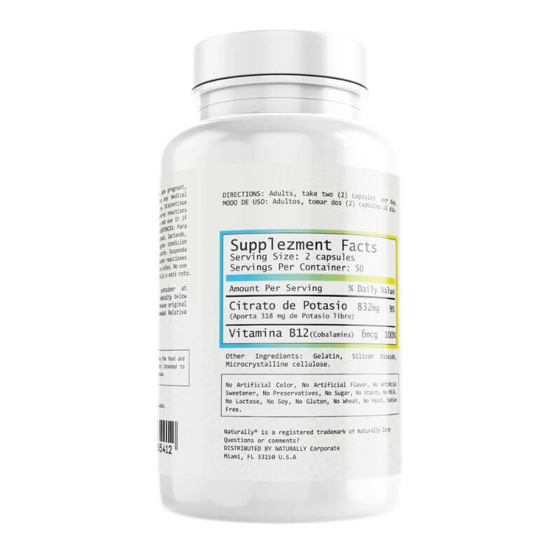 Citrato de potasio 416mg, 100 Cápsulas — imagen 2