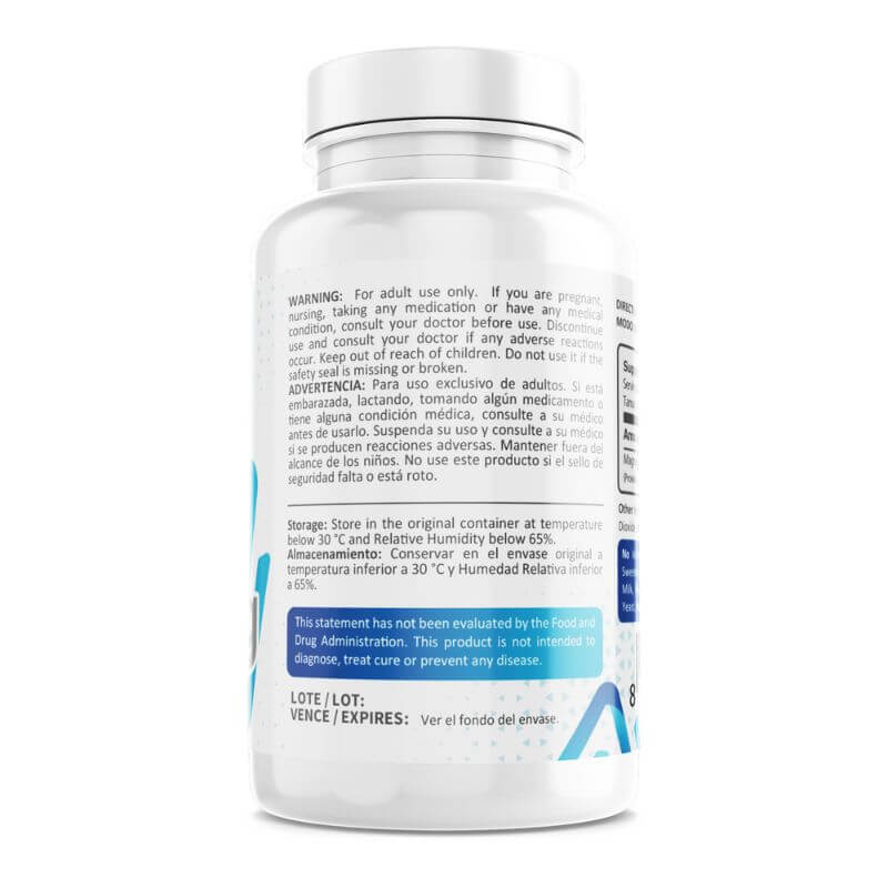 Frasco de citrato de magnesio 500 mg 60 cápsulas suplemento de alta absorción
