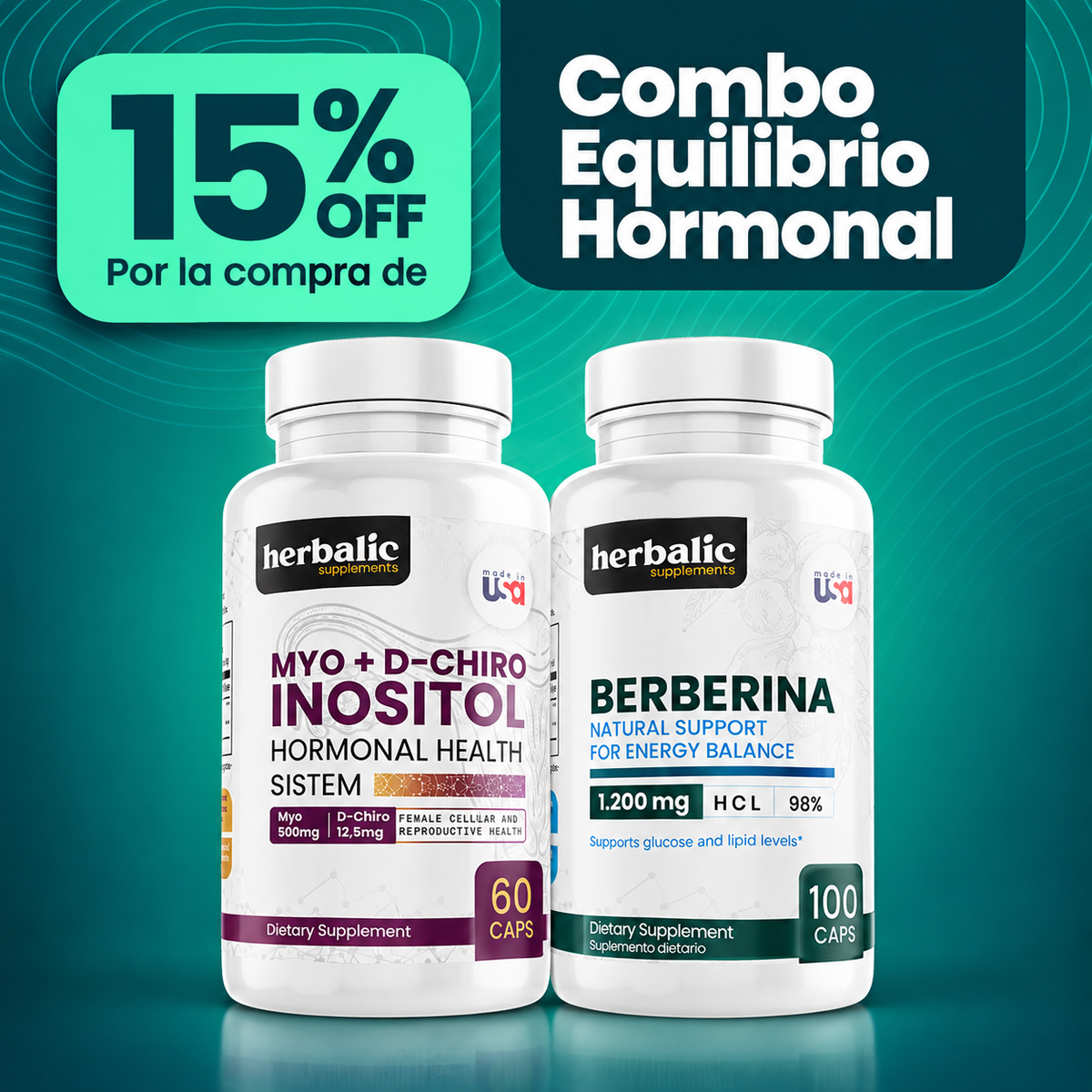Combo Equilibrio Hormonal: Myo Inositol y Berberina