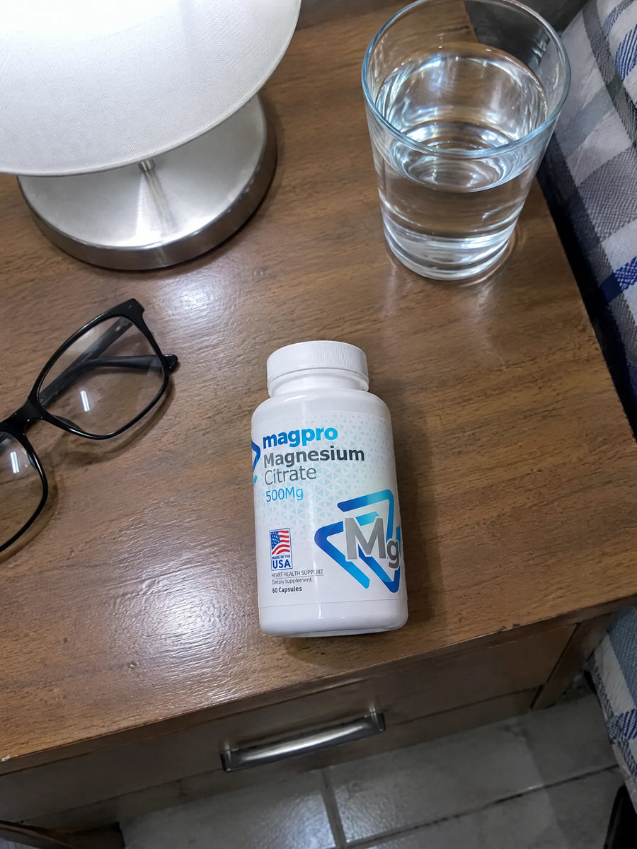 Citrato de Magnesio 500mg sobre una superficie de la casa