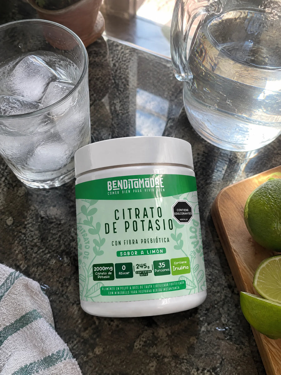 Citrato de Potasio Sabor Limón sobre una superficie de la casa
