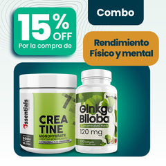 Combo rendimiento físico y mental: Creatina + Ginkgo Biloba