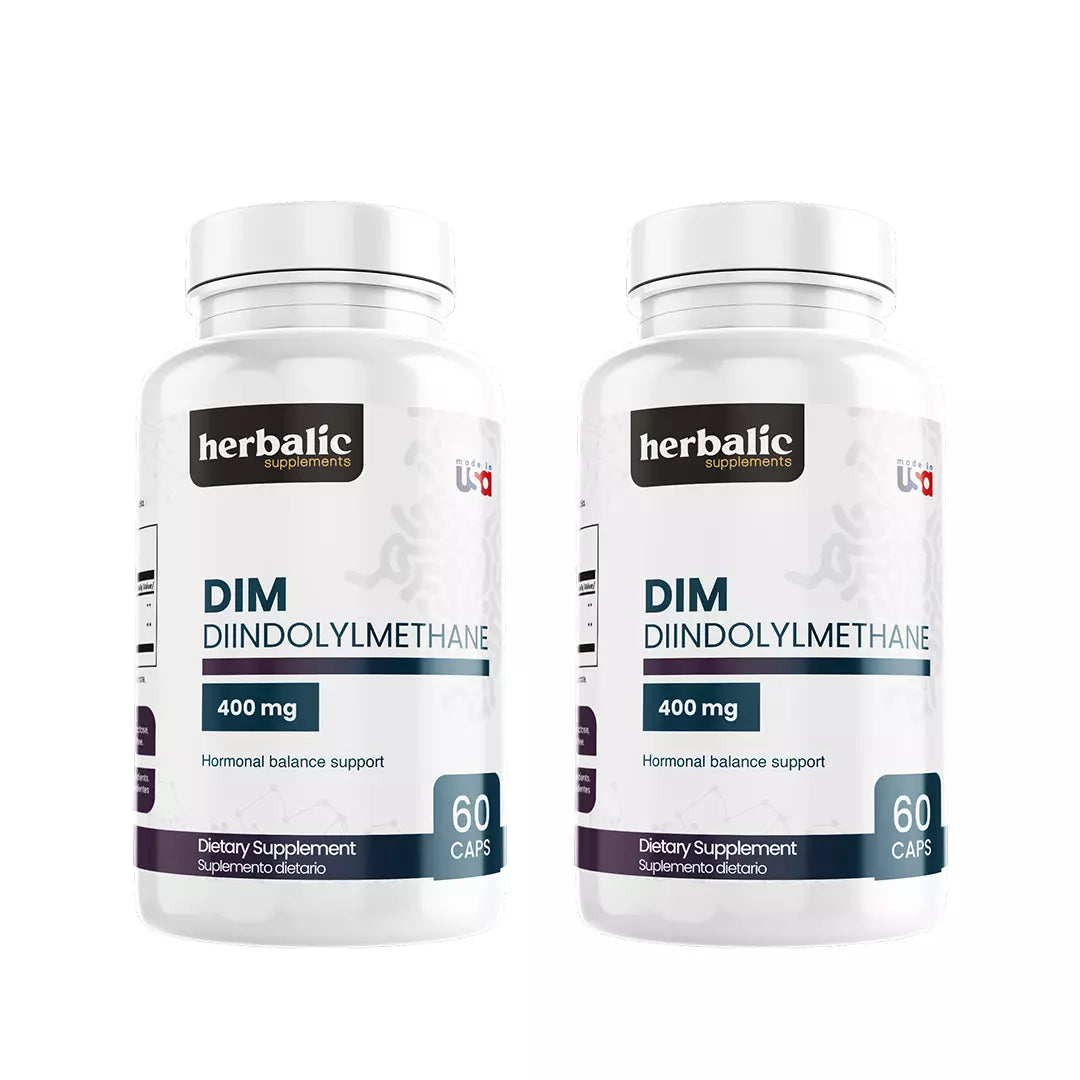 Diindolylmethane DIM 400 mg + Pimienta Negra, 60 cápsulas