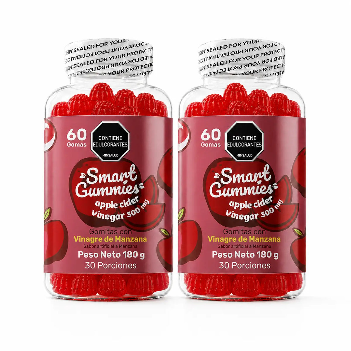 Gomas Vinagre de Manzana 300 mg, 60 gomas — imagen 4
