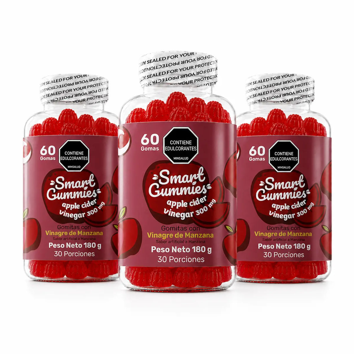 Gomas Vinagre de Manzana 300 mg, 60 gomas — imagen 5