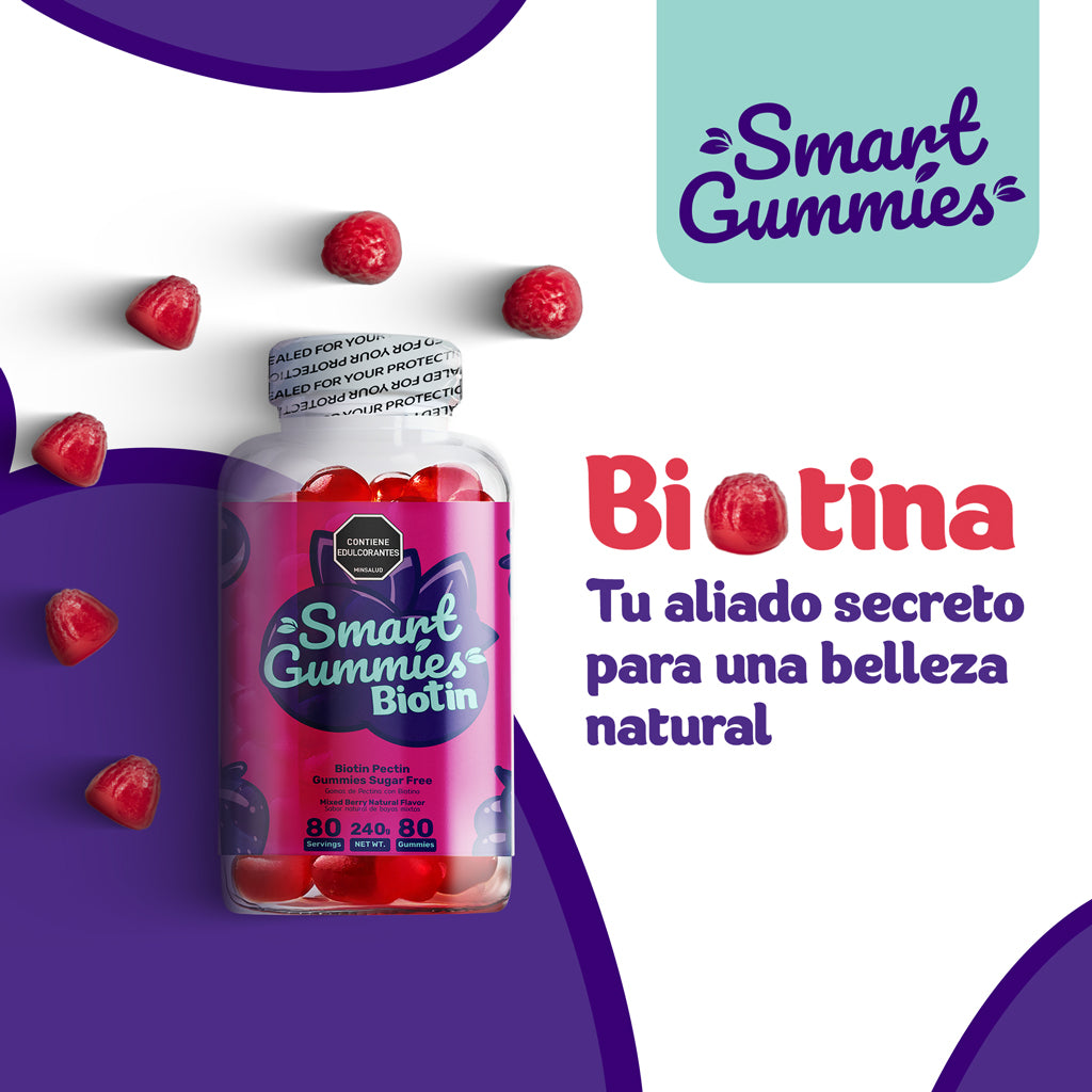 Gomitas de Biotina 240g, 80 gomitas — imagen 2