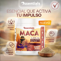 Maca Roja en Polvo, 200g, Essential Food