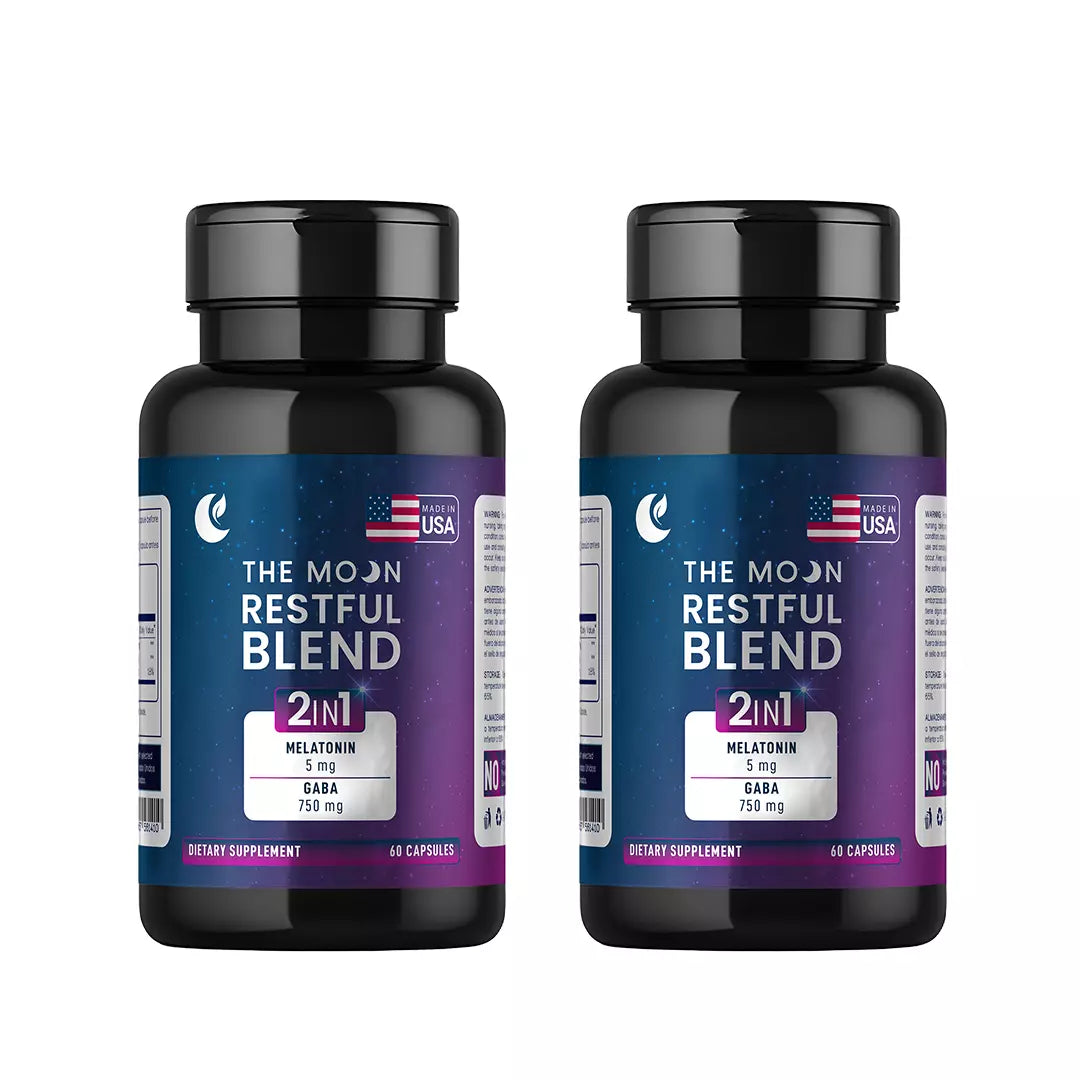 Suplemento de melatonina y GABA para regular el sueño y favorecer la calma nocturn