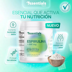 Spirulina 1000 mg, en polvo