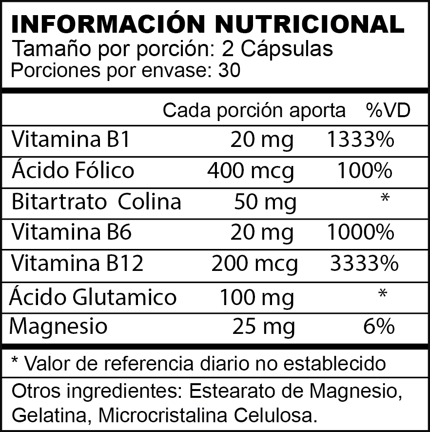 suplemento con colina vitamina b12 b9 para mejorar memoria y rendimiento mental